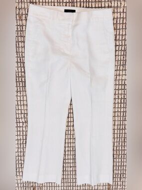 J. Crew Hayden Linen White Pants, 4